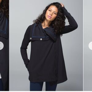 Lululemon Savasana Wrap drape with snap Jacket deep gray& black